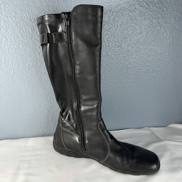 Remonte by Rieker Women EU 39 Liv 79 Tall Black Leather Riding Boots Zip EUC - Picture 4 of 7